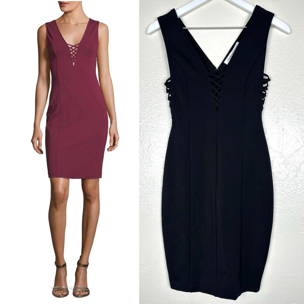NWT CUPCAKES AND CASHMERE Zody Cage Crepe Dress Black XS